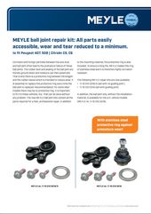 MEYLE ball joint repair kit: All parts easily accessible, wear and tear reduced to a minimum.