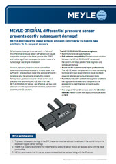 Защита от дорогостоящих сопутствующих повреждений с помощью датчика перепада давления MEYLE-ORIGINAL!