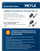 Assembly instructions for hydraulic filter kit