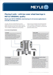 Playing it safe – with low-wear wheel bearings in