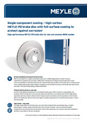 Single-component casting – high-carbon MEYLE-PD brake disc with full-surface coating to protect against corrosion!