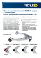1 Bras de suspension transversal MEYLE-HD remplace 3 pièces d‘origine!
