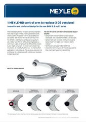 1 MEYLE-HD control arm to replace 3 OE versions!