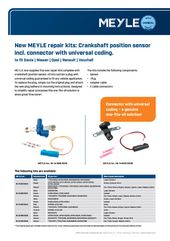 New MEYLE repair kits: Crankshaft position sensor incl. connector with universal coding.