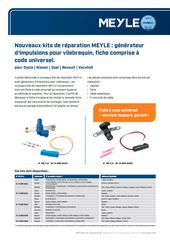 Nouveaux kits de réparation MEYLE : générateur d‘impulsions pour vilebrequin, fiche comprise à code universel.