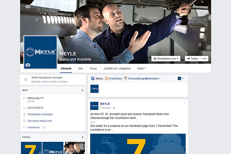 Facebook page for MEYLE fans: Link up directly with Hamburg-based spare parts manufacturer