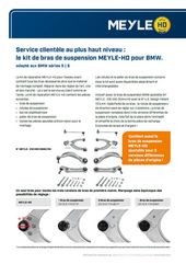 Service clientèle au plus haut niveau : le nouveau kit de bras de suspension MEYLE-HD pour BMW.