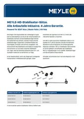 MEYLE-HD-Stabilisator-Sätze. Alle Anbauteile inklusive. 4 Jahre Garantie.
