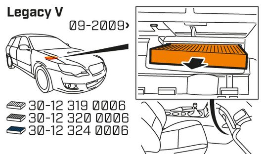 Subaru cabin air filter