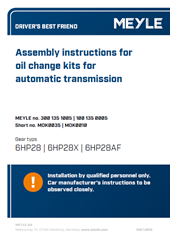 Assembly instructions for oil change kits for automatic transmission