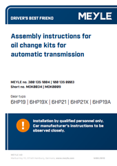 Assembly instructions for oil change kits for automatic transmission