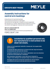 Assembly instructions for control arm bushings