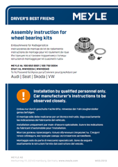 Assembly instruction for wheel bearing kits