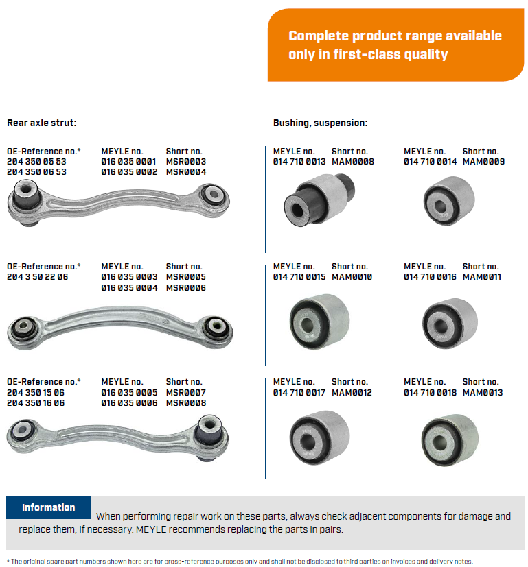 MEYLE Left+Right Rear Shock Absorbers Struts Damper Set Kit Pair for Mercedes