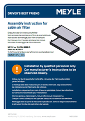 Assembly instruction for cabin air filter