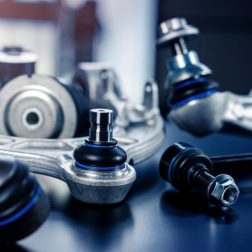 Photo of MEYLE suspension and steering parts.