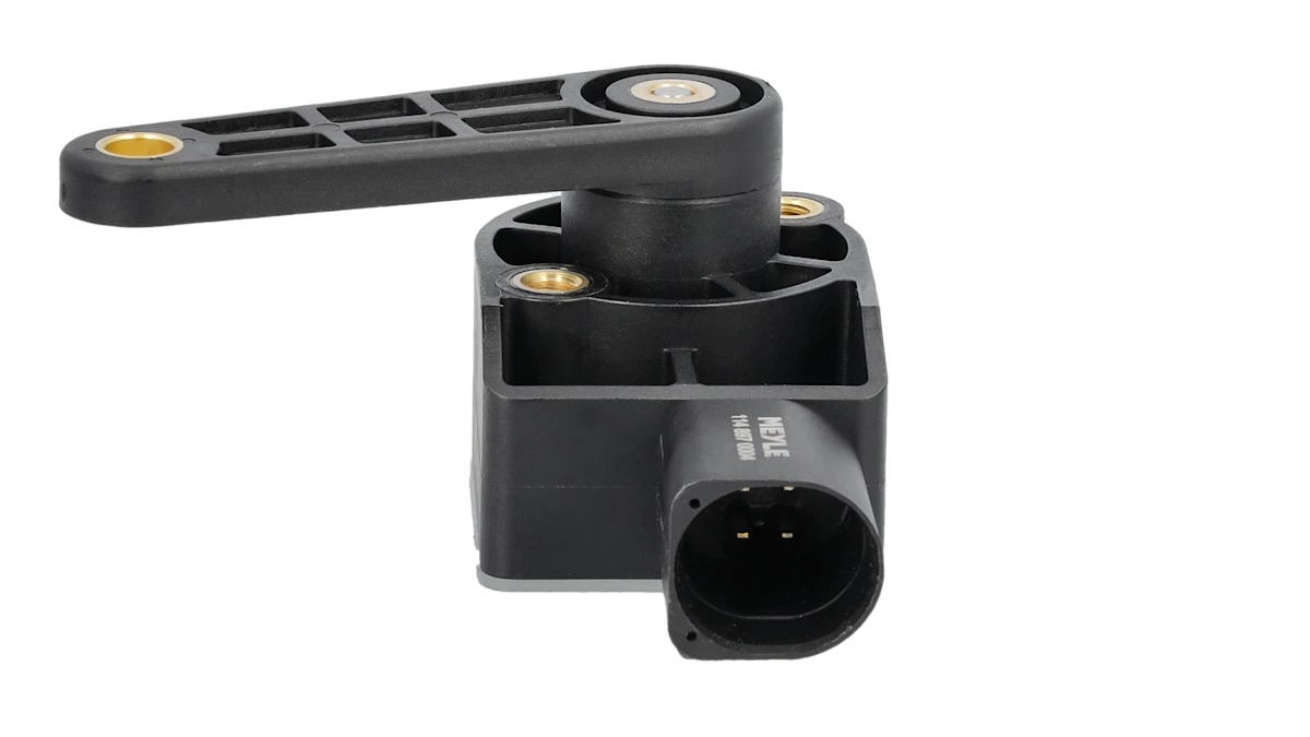 Photo of a MEYLE sensor for headlight range control.