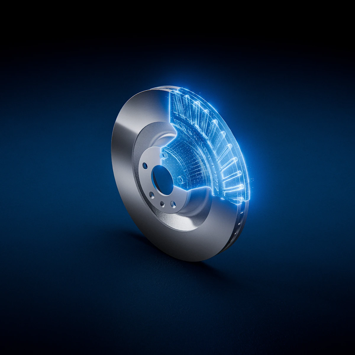 Image of a MEYLE HD brake disc. A halo effect highlights the HD feature.