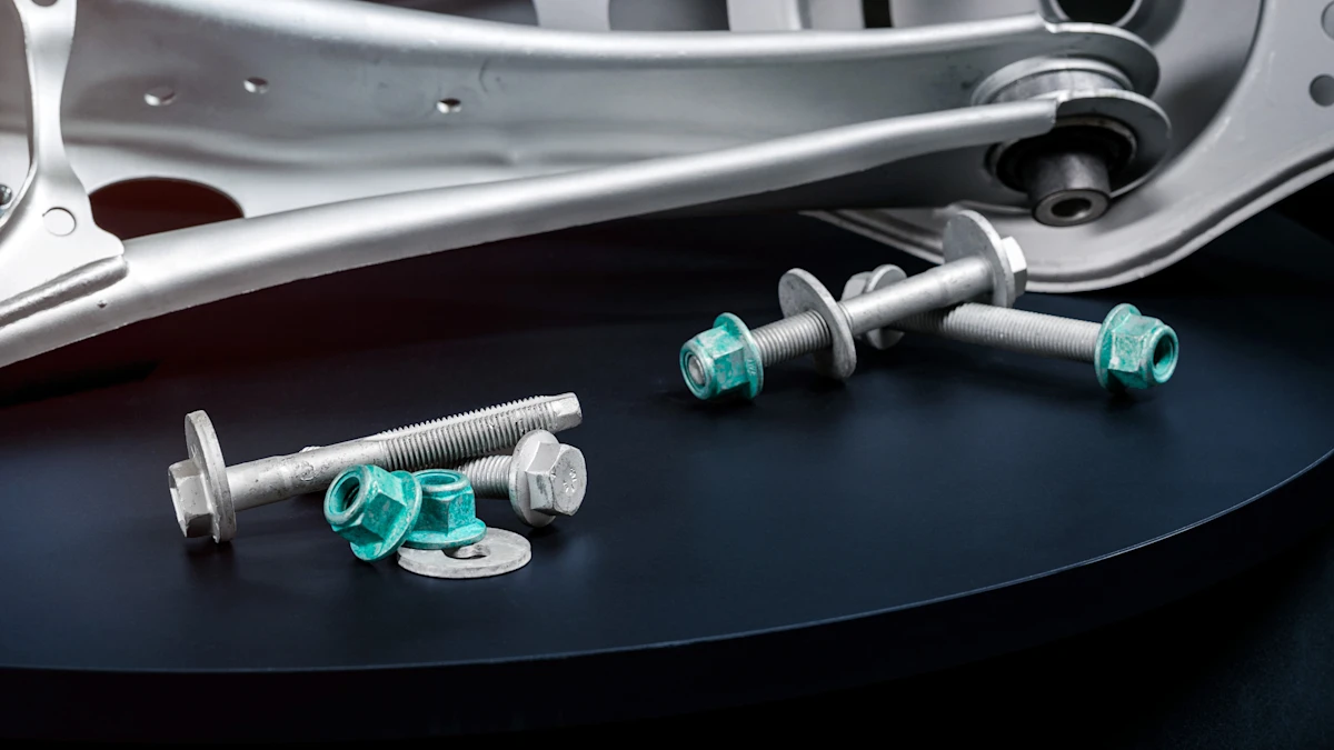 Close-up of the mounting material for a MEYLE rear axle control arm.