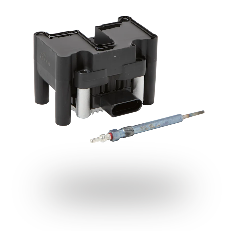 Photo of MEYLE parts for the starting, ignition and glow system.