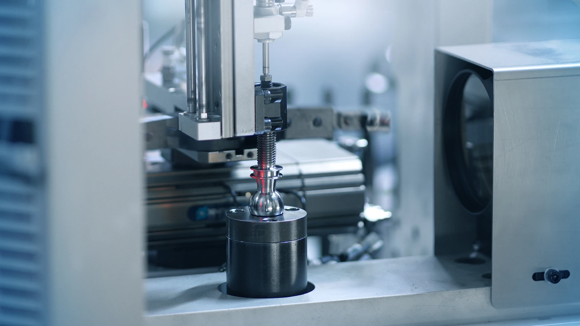 Close-up of a machine checking something.