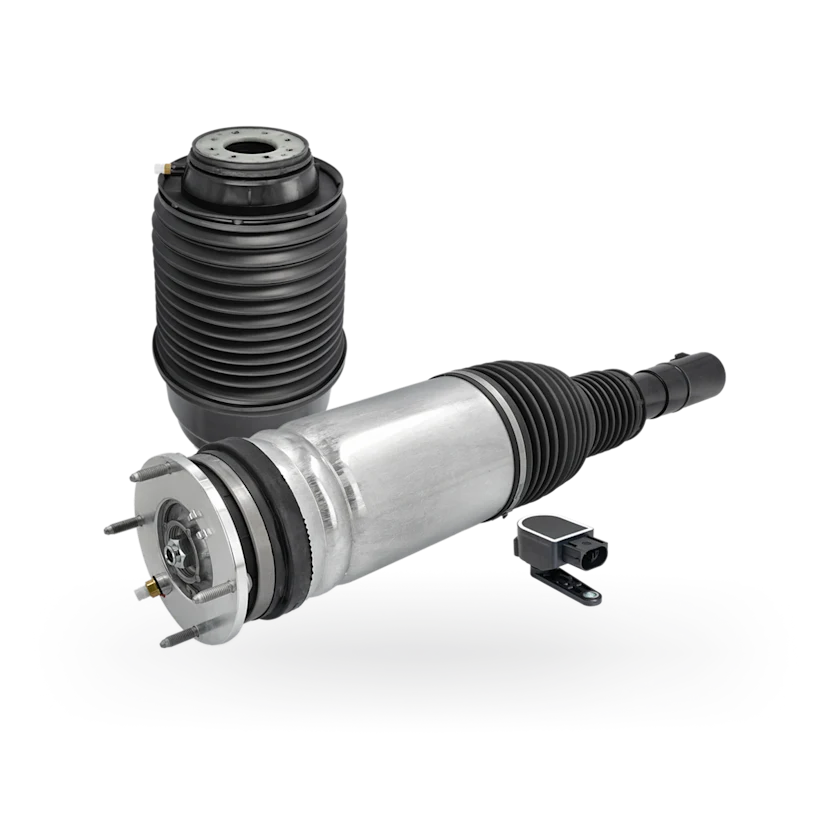 Photo of three MEYLE parts from the air suspension product group.