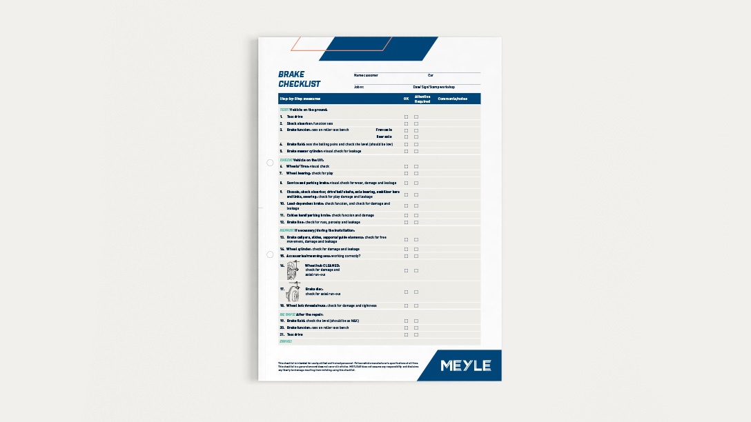 Illustration from the MEYLE brake checklist.