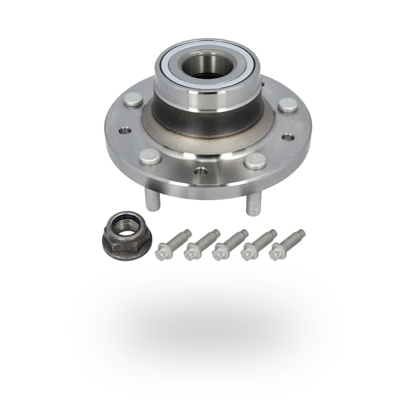 Photo of a MEYLE wheel bearing and wheel hub.