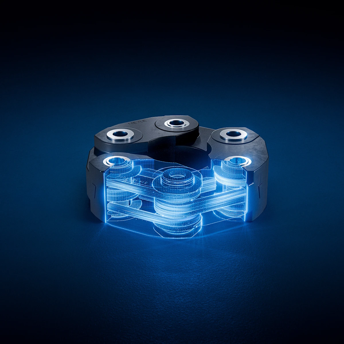 Image of a MEYLE HD flex disc. A halo effect highlights the HD feature.