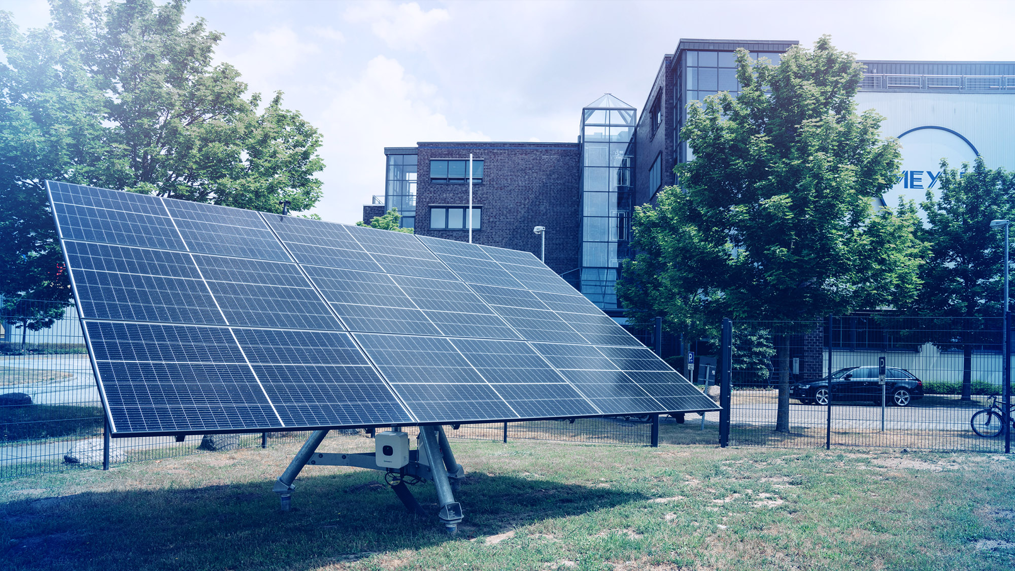 Solar cells in front of the MEYLE headquarters.