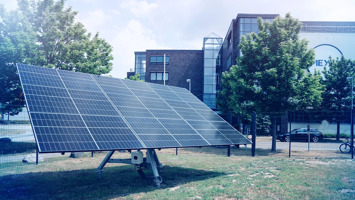 Solar cells in front of the MEYLE headquarters.