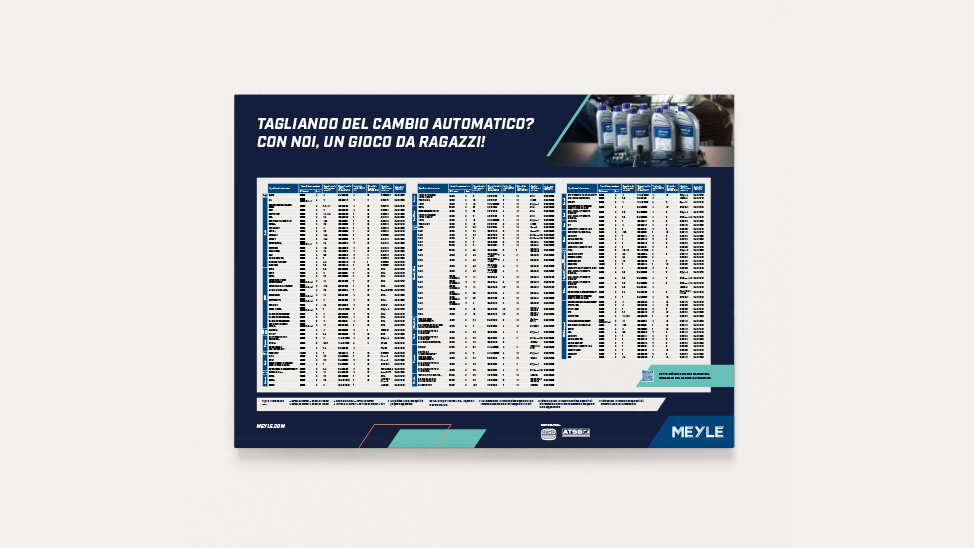 Illustration from the MEYLE poster for the installation of oil change kits.